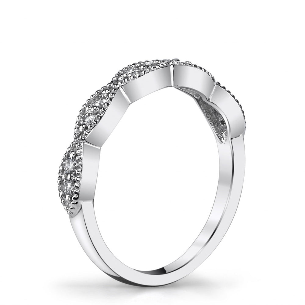 Scalloped Cathedral Moissanite Engagement Ring