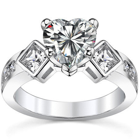 Square & Round Brilliant Moissanite Engagement Ring Setting 0.92ct