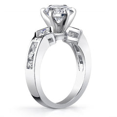 Square & Round Brilliant Moissanite Engagement Ring Setting 0.92ct