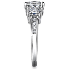 Princess 3-Stone Moissanite Engagement Ring with Euro Shank