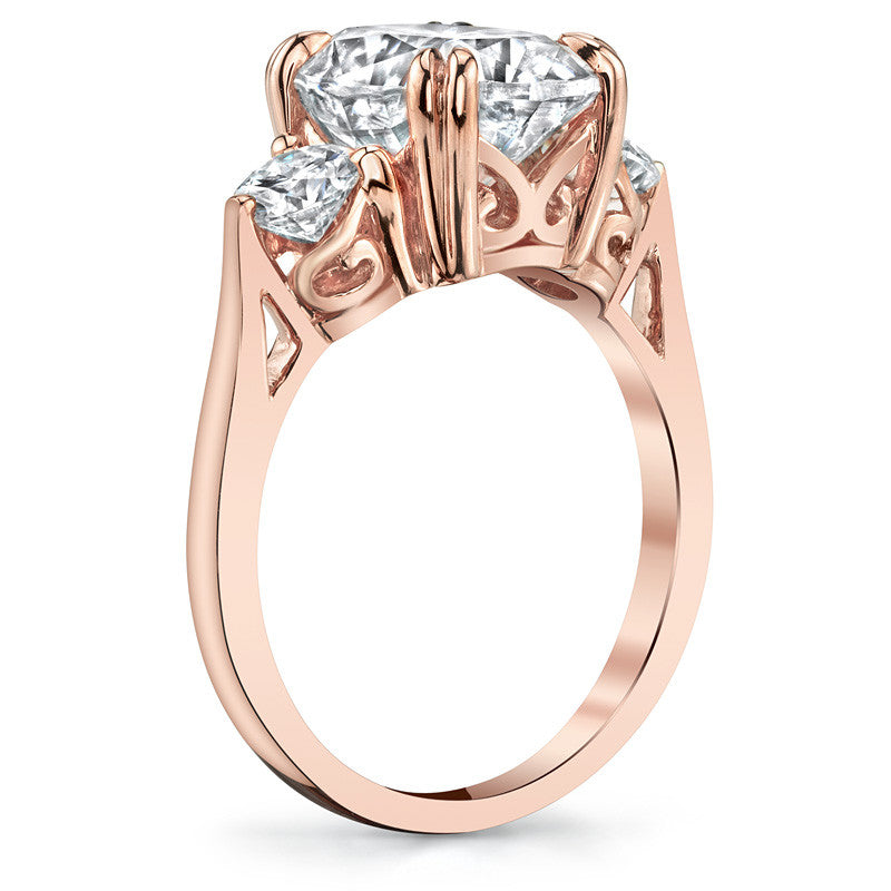 Rectangular Cushion Three-Stone Moissanite Engagement Ring