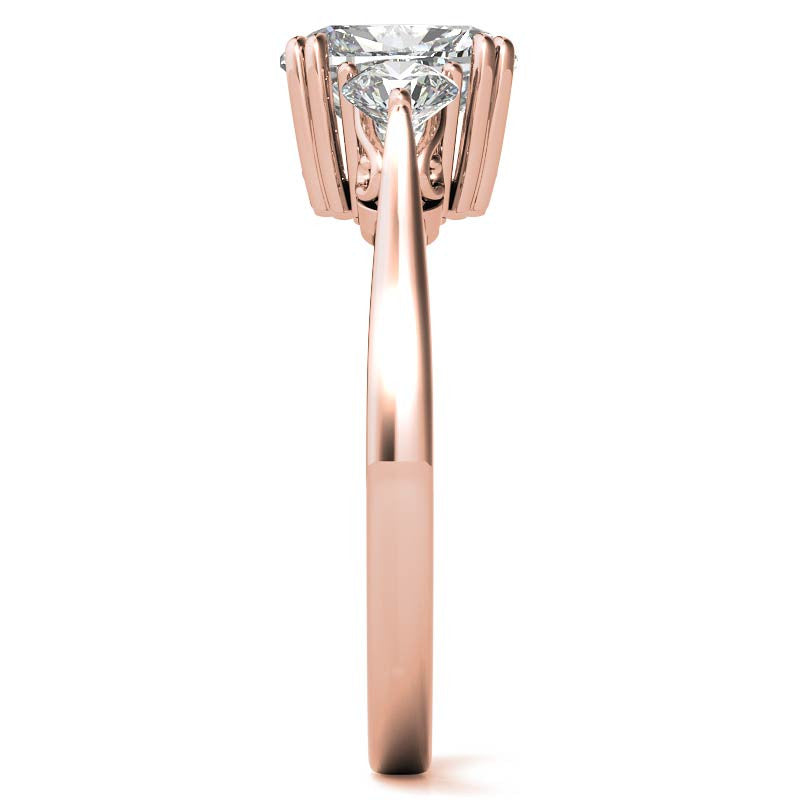 Rectangular Cushion Three-Stone Moissanite Engagement Ring