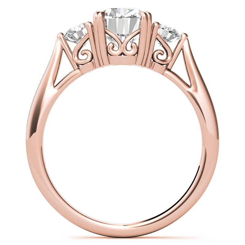 Rectangular Cushion Three-Stone Moissanite Engagement Ring