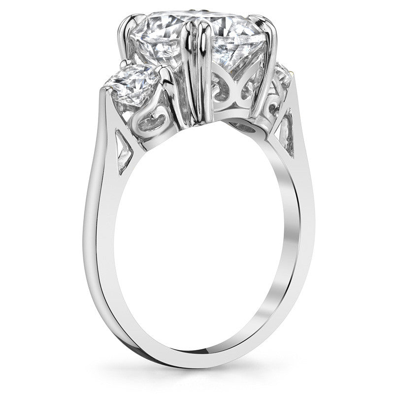 Rectangular Cushion Three-Stone Moissanite Engagement Ring