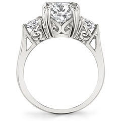 Rectangular Cushion Three-Stone Moissanite Engagement Ring