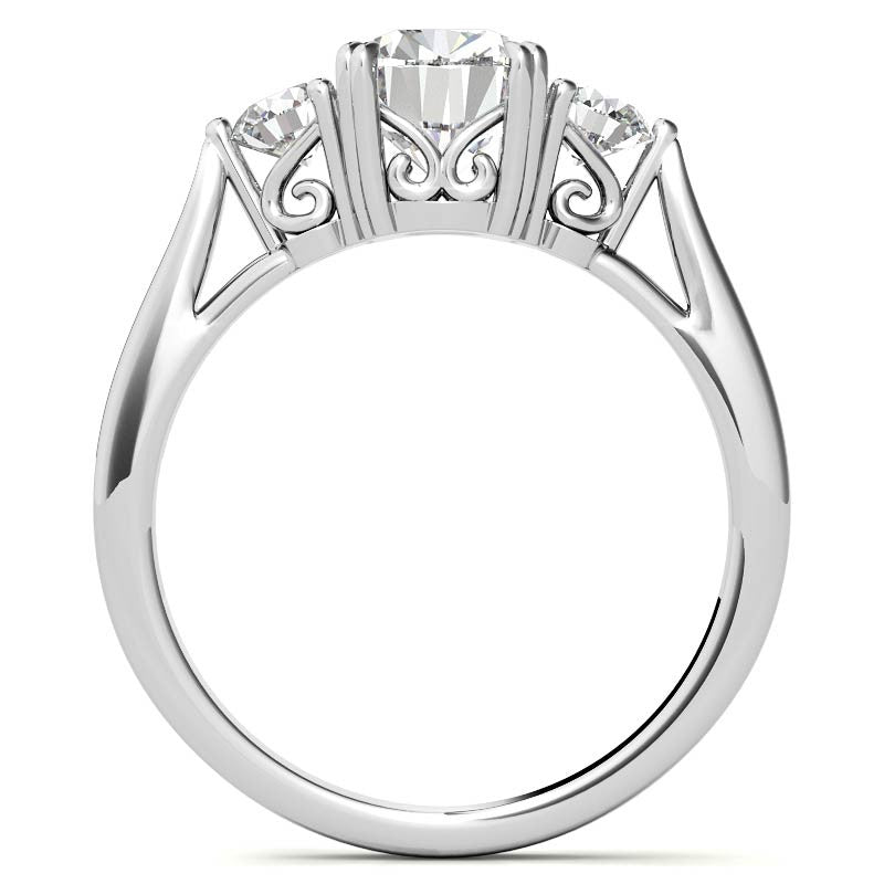 Rectangular Cushion Three-Stone Moissanite Engagement Ring