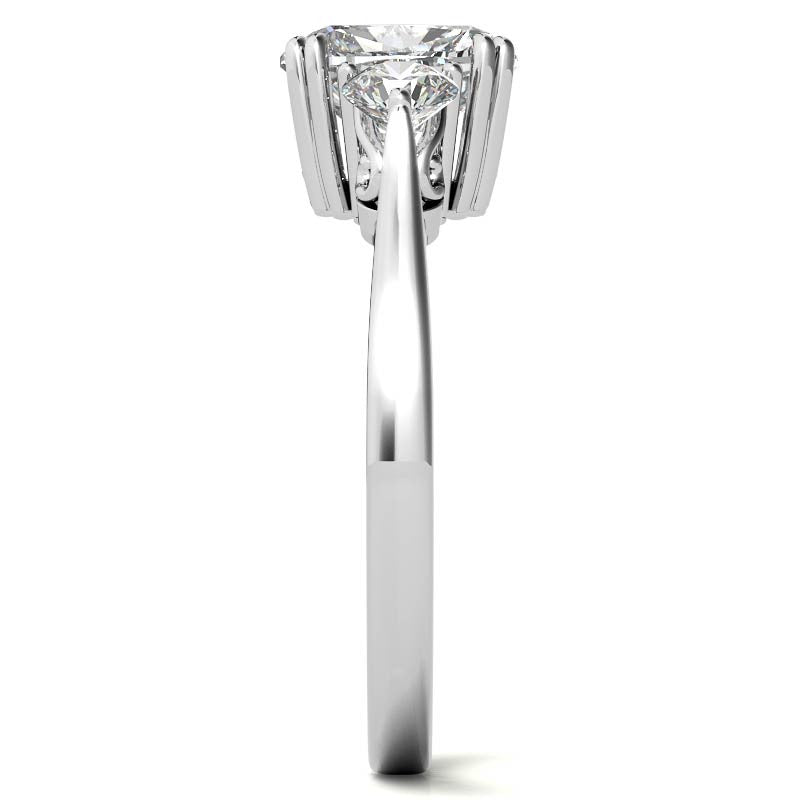 Rectangular Cushion Three-Stone Moissanite Engagement Ring
