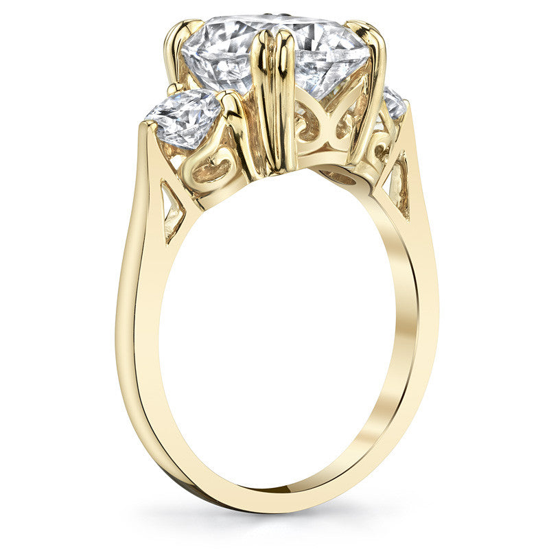 Rectangular Cushion Three-Stone Moissanite Engagement Ring