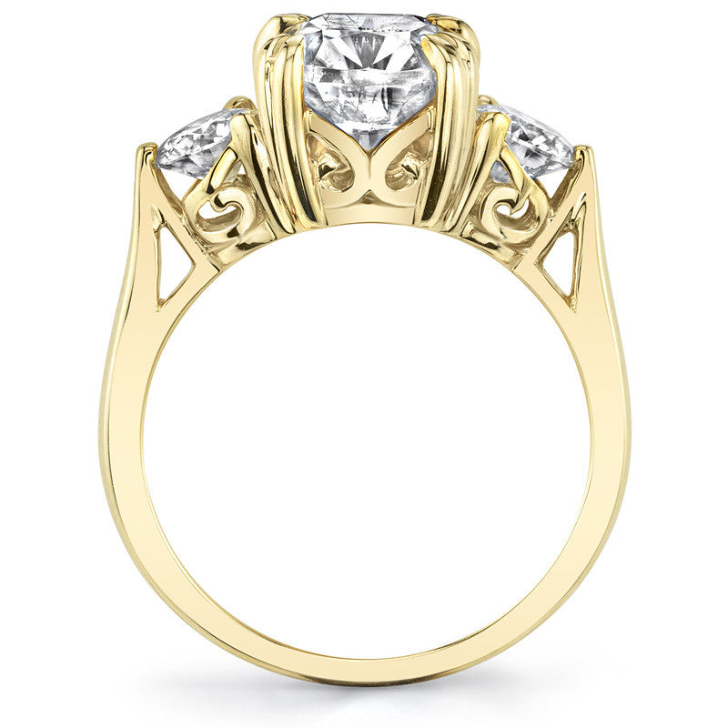 Rectangular Cushion Three-Stone Moissanite Engagement Ring