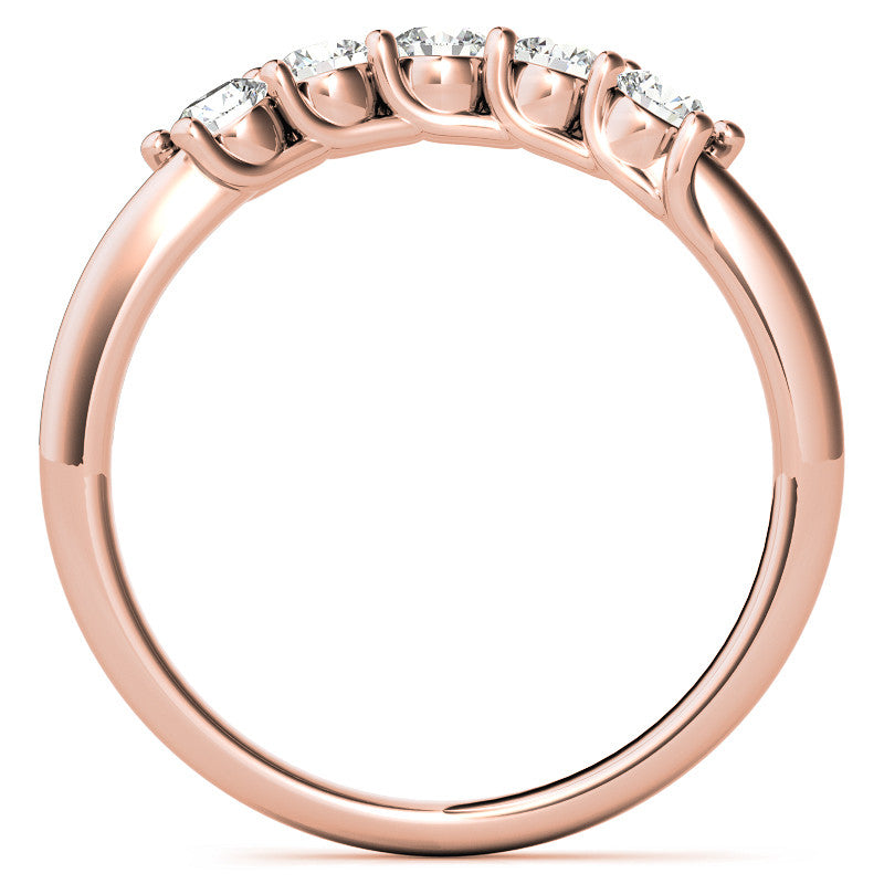 Round and Pear 3-Stone Trellis Moissanite Engagement Ring