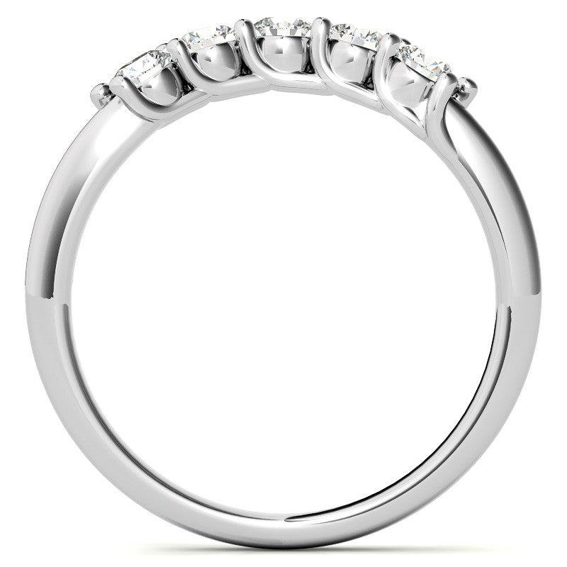 Round and Pear 3-Stone Trellis Moissanite Engagement Ring