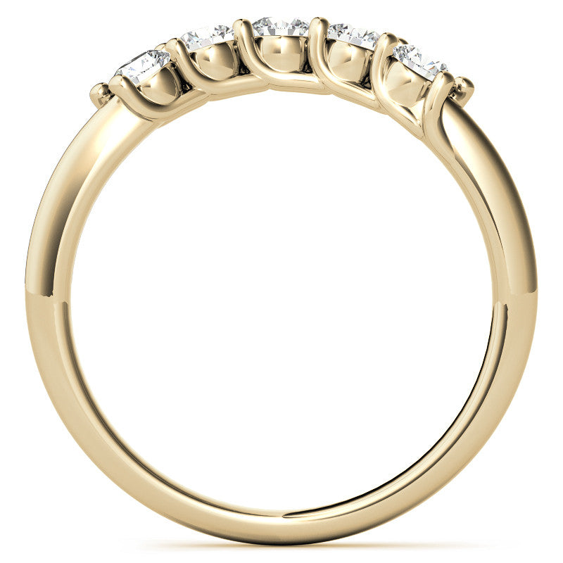 Round and Pear 3-Stone Trellis Moissanite Engagement Ring