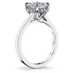 Emerald / Radiant cut Encircled Moissanite Engagement Ring