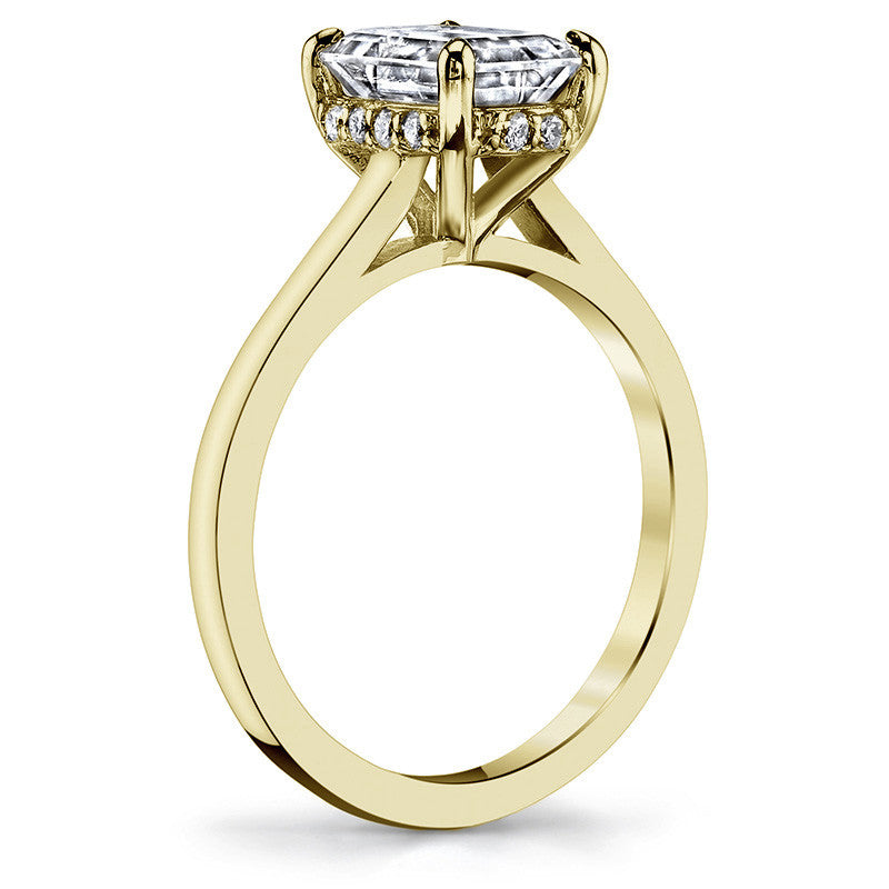 Emerald / Radiant cut Encircled Moissanite Engagement Ring