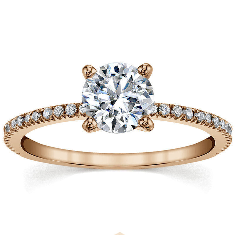 Petite Round Low Set Moissanite Engagement Ring