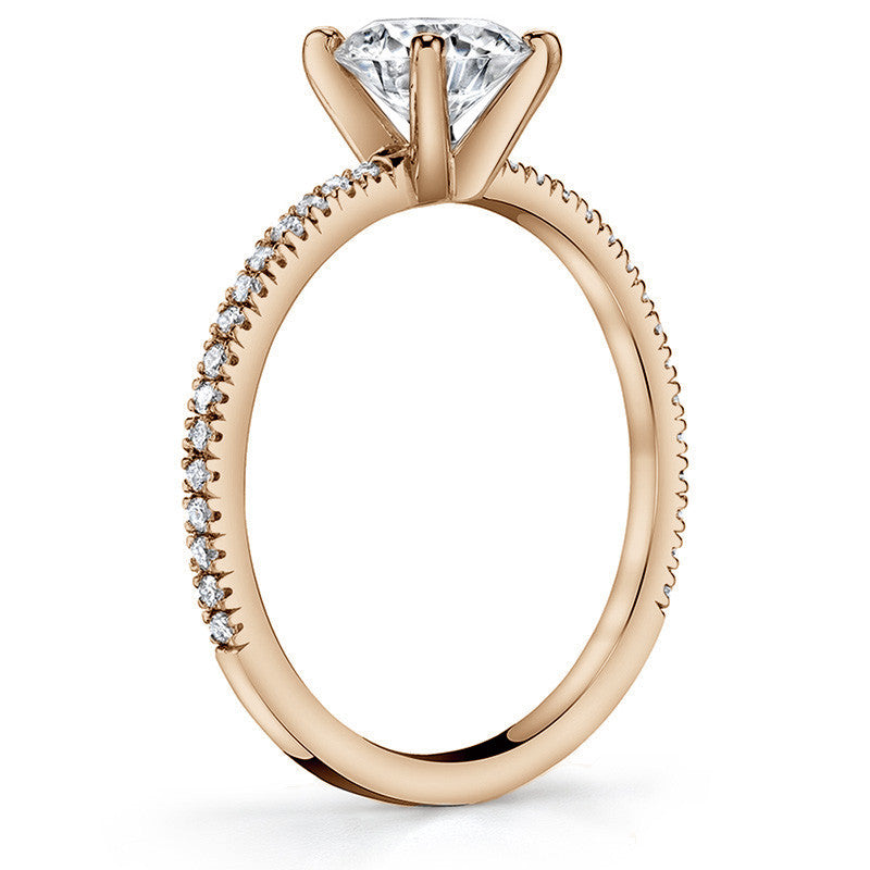 Petite Round Low Set Moissanite Engagement Ring