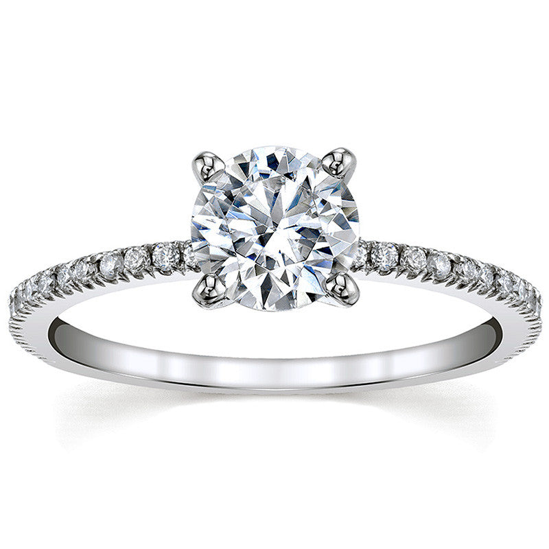 Petite Round Low Set Moissanite Engagement Ring