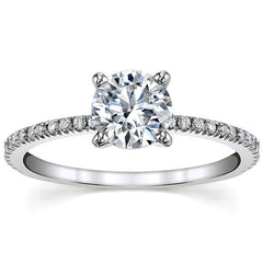 Petite Round Low Set Moissanite Engagement Ring