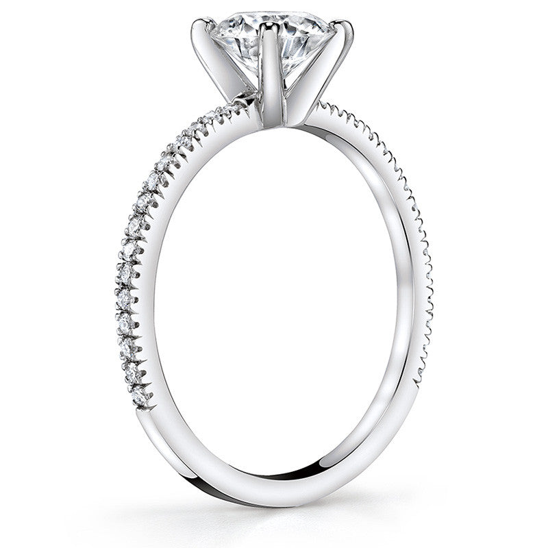 Petite Round Low Set Moissanite Engagement Ring