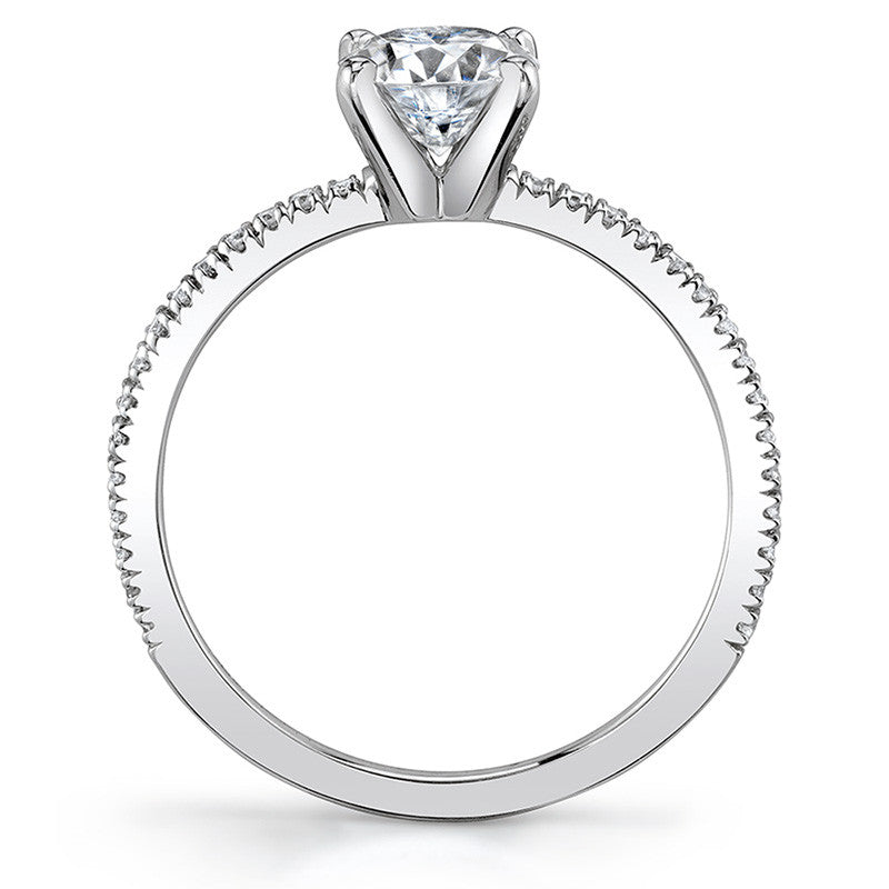 Petite Round Low Set Moissanite Engagement Ring