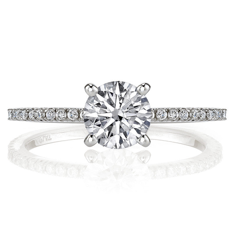 Petite Round Low Set Moissanite Engagement Ring