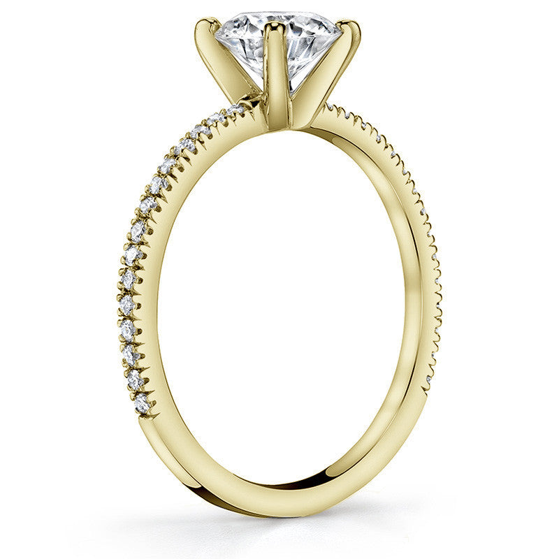 Petite Round Low Set Moissanite Engagement Ring