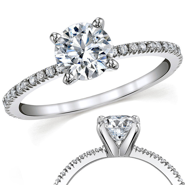 Petite Round Low Set Moissanite Engagement Ring