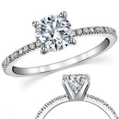 Petite Round Low Set Moissanite Engagement Ring