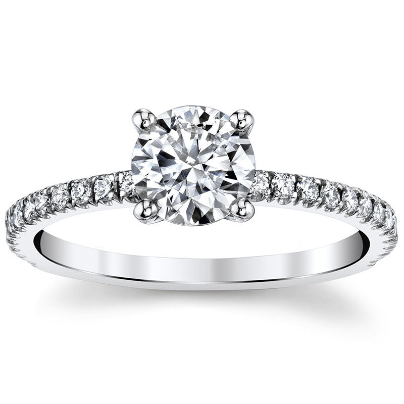 Round Low Set Moissanite Engagement Ring