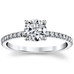 Round Low Set Moissanite Engagement Ring