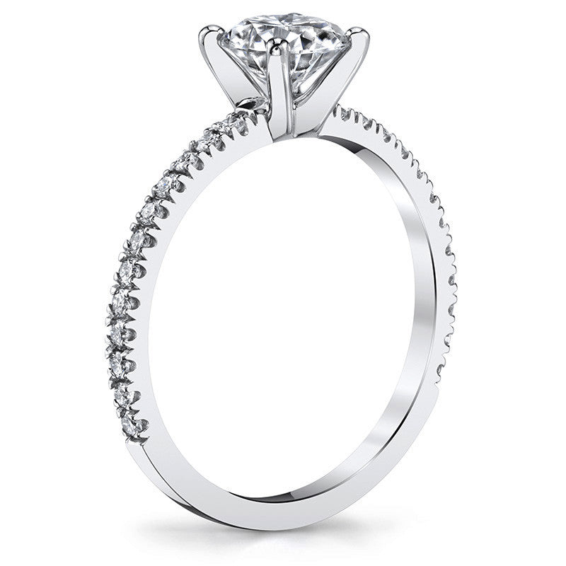 Round Low Set Moissanite Engagement Ring