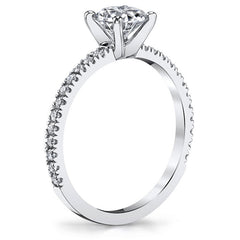 Round Low Set Moissanite Engagement Ring