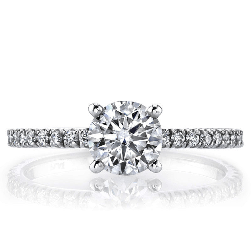 Round Low Set Moissanite Engagement Ring