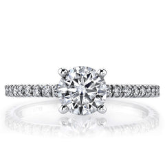 Round Low Set Moissanite Engagement Ring