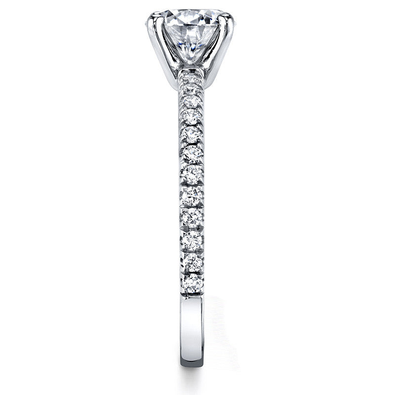 Round Low Set Moissanite Engagement Ring