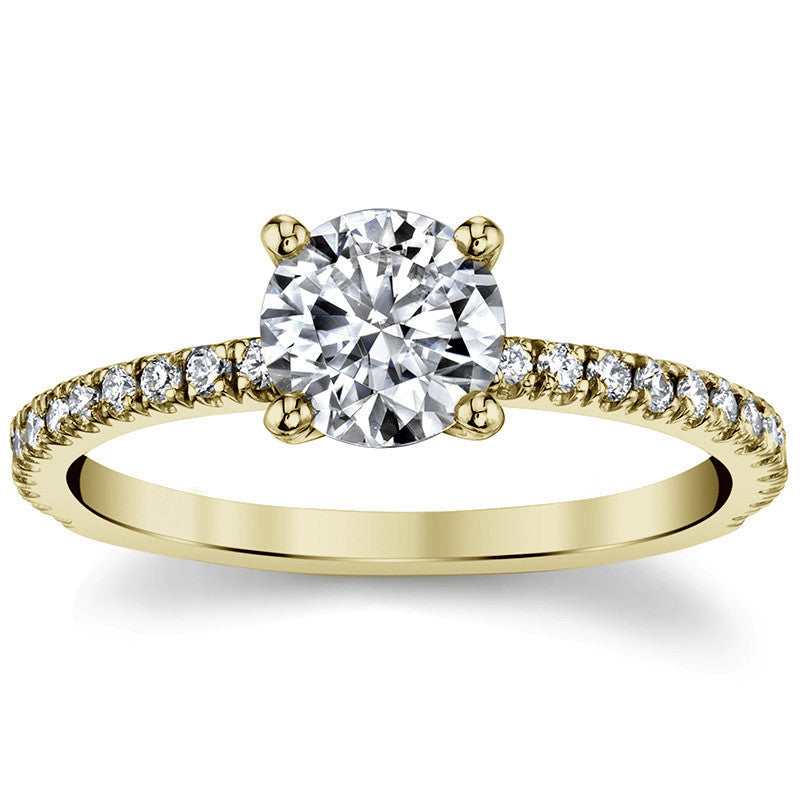Round Low Set Moissanite Engagement Ring