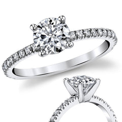 Round Low Set Moissanite Engagement Ring