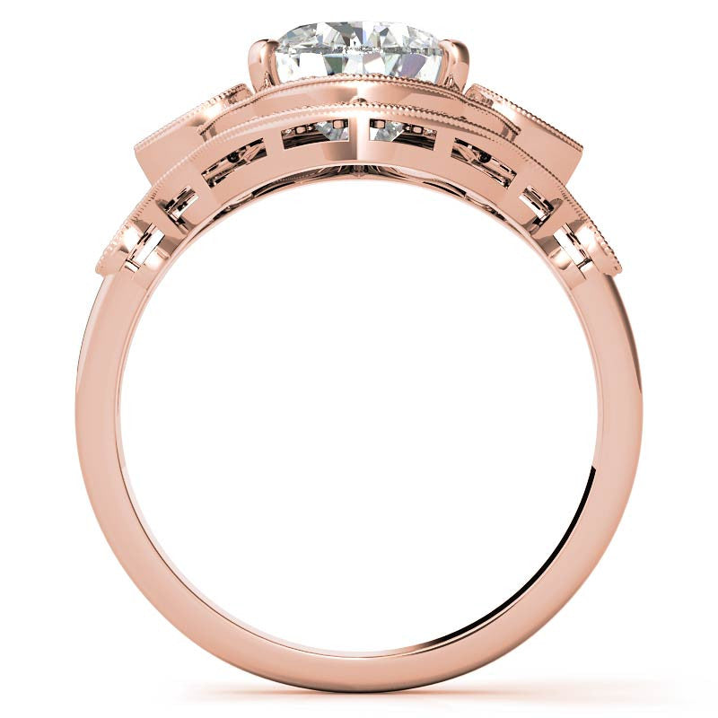 Pear Double Halo Moissanite Engagement Ring