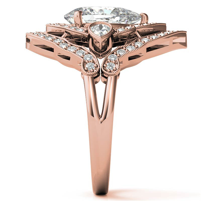 Pear Double Halo Moissanite Engagement Ring
