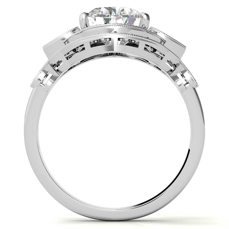 Pear Double Halo Moissanite Engagement Ring