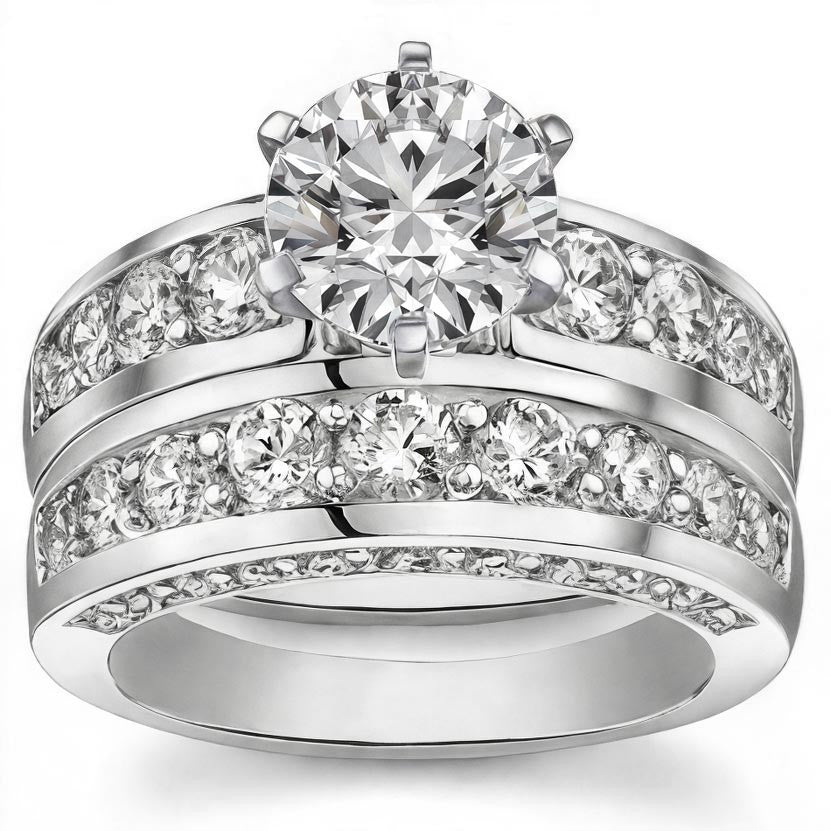 Round Brilliant Moissanite Engagement Ring Setting 1.1ct