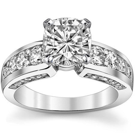 Round Brilliant Moissanite Engagement Ring Setting 1.1ct