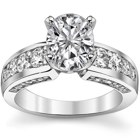 Round Brilliant Moissanite Engagement Ring Setting 1.1ct
