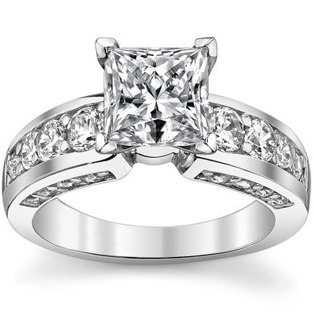 Round Brilliant Moissanite Engagement Ring Setting 1.1ct