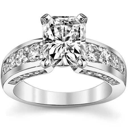 Round Brilliant Moissanite Engagement Ring Setting 1.1ct