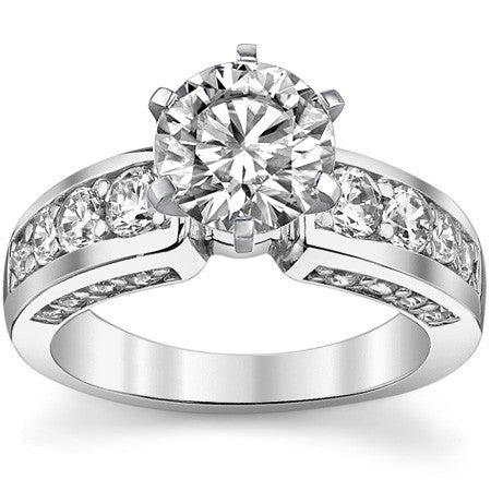 Round Brilliant Moissanite Engagement Ring Setting 1.1ct