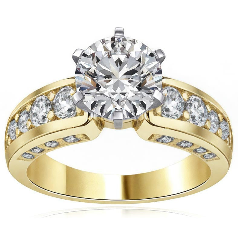 Round Brilliant Moissanite Engagement Ring Setting 1.1ct
