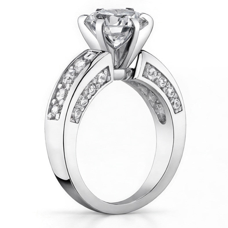 Round Brilliant Moissanite Engagement Ring Setting 1.1ct