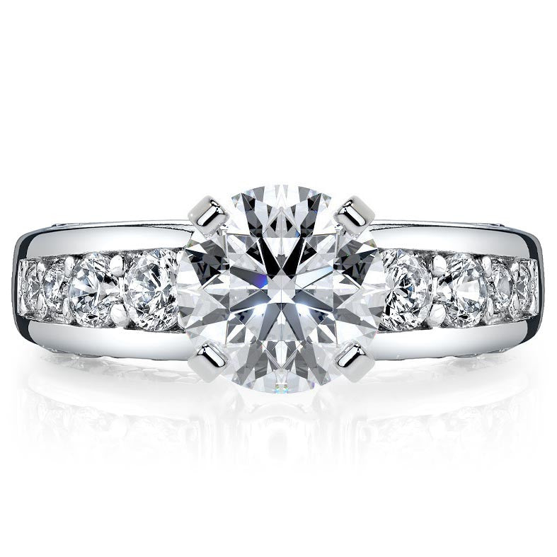 Round Brilliant Moissanite Engagement Ring Setting 1.1ct