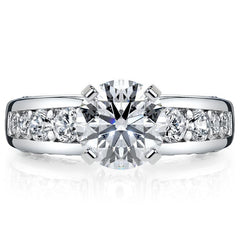 Round Brilliant Moissanite Engagement Ring Setting 1.1ct